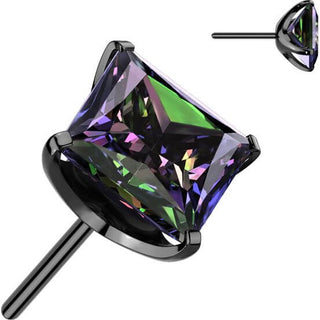 Titanium Top top square zirconia prong setting Push-In