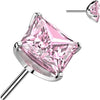 Titanium Top top square zirconia prong setting Push-In