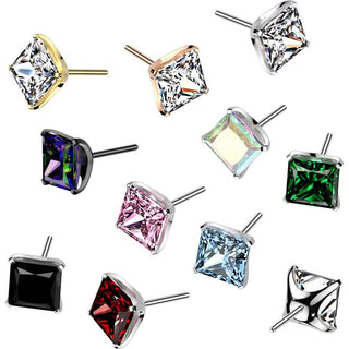 Titanium Top top square zirconia prong setting Push-In