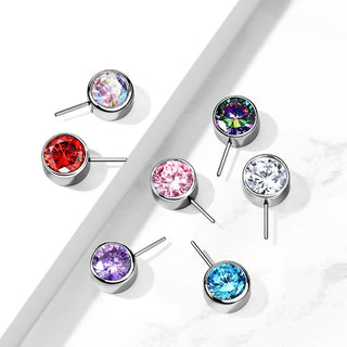 Titanium Top top ball zirconia bezel setting Push-In