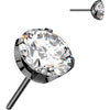 Titanium Top top round zirconia claw setting Push-In
