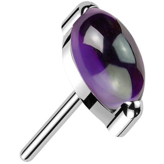 Titanium Top Marquise Cut Semi Precious Stone Push-In