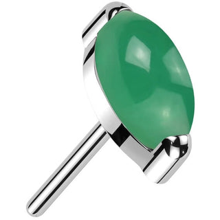 Titanium Top Marquise Cut Semi Precious Stone Push-In