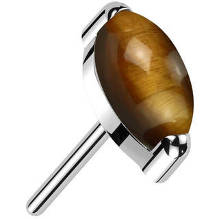 Titanium Top Marquise Cut Semi Precious Stone Push-In