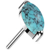 Titanium Top Marquise Cut Semi Precious Stone Push-In
