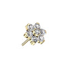Titanium Top Top Flower Zirconia Silver Push-In