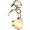 Titanium Top top heart dangle zirconia Push-In