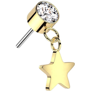 Titanium Top Star dangle Zirconia Push-In