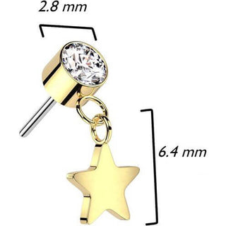 Titanium Top Star dangle Zirconia Push-In