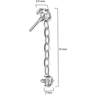 Titanio Zirconi con Catena Pendente Push-In