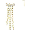 Titanium Top top triple chain dangle zirconias Push-In