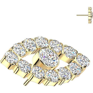 Titanium Top top cnc set cubic zirconia all seeing eye Push-In