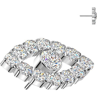 Titanium Top top cnc set cubic zirconia all seeing eye Push-In