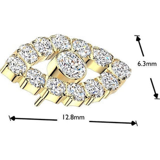 Titanium Top top cnc set cubic zirconia all seeing eye Push-In