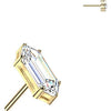 Titanium Top top prong set elongated hexagon cubic zirconia Push-In