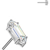 Titanium Top top prong set elongated hexagon cubic zirconia Push-In