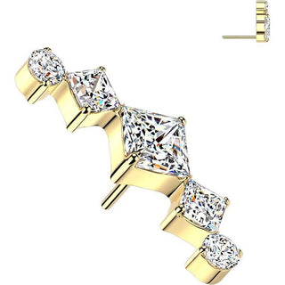 Titanium Top top triple zirconia and round cubic zirconia Push-In