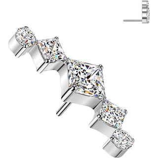 Titanium Top top triple zirconia and round cubic zirconia Push-In
