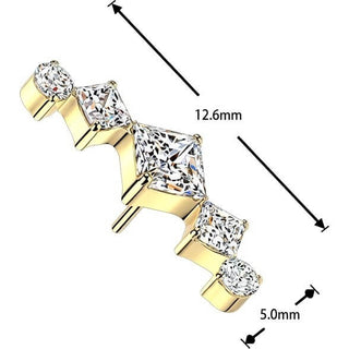 Titanium Top top triple zirconia and round cubic zirconia Push-In