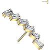 Titanium Top top rectangle cubic zirconia curve Push-In