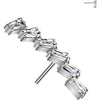 Titanium Top top rectangle cubic zirconia curve Push-In