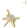 Titanium Top top cubic zirconia centered starburst Push-In
