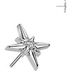 Titanium Top top cubic zirconia centered starburst Push-In