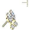 Titanium Top top double marquise and round cubic zirconia Push-In
