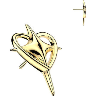 Titanium Top top heart and cross Push-In