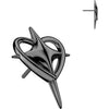 Titanium Top top heart and cross Push-In