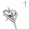 Titanium Top top heart and cross Push-In