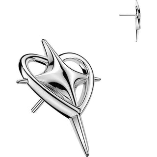 Titanium Top top heart and cross Push-In