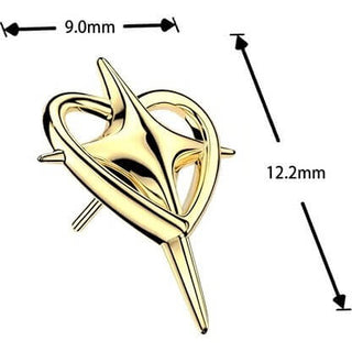 Titanium Top top heart and cross Push-In