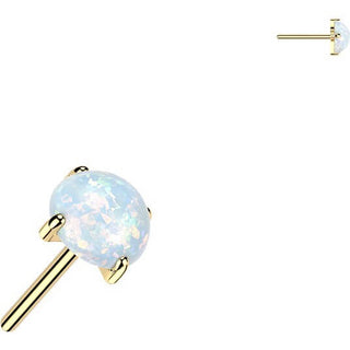 Titanium Top top flat back prong set opal Push-In