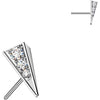 Titanium top 3d triangle prism cubic zirconia Push-In