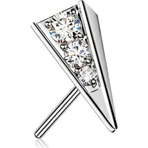 Titanium top 3d triangle prism cubic zirconia Push-In