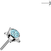 Titanium top star with bezel set cubic zirconia center Push-In