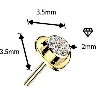 Titanium top heart with bezel set cubic zirconia center Push-In