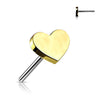 Titanium Top Top Flat Heart Push-In
