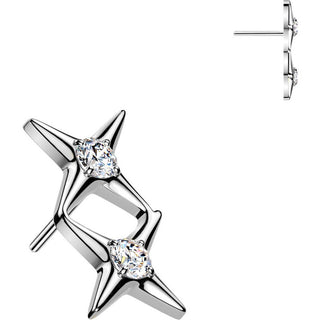 Titanium Top Top Double Star Zirconia Centers Push-In