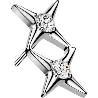 Titanium Top Top Double Star Zirconia Centers Push-In