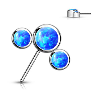 Titanium Top top 3 opals bezel settting Push-In
