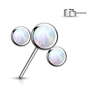 Titanium Top top 3 opals bezel settting Push-In