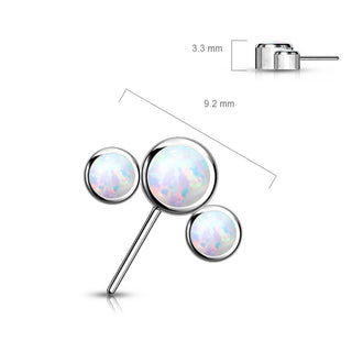 Titanium Top top 3 opals bezel settting Push-In
