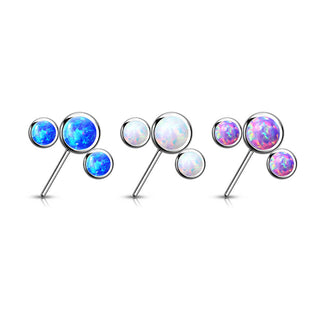 Titanium Top top 3 opals bezel settting Push-In