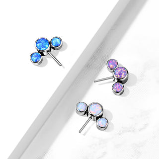 Titanium Top top 3 opals bezel settting Push-In