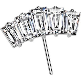 Titanium Top top fan 5 baguette cut zirconia Push-In