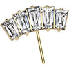 Titanium Top top fan 5 baguette cut zirconia Push-In