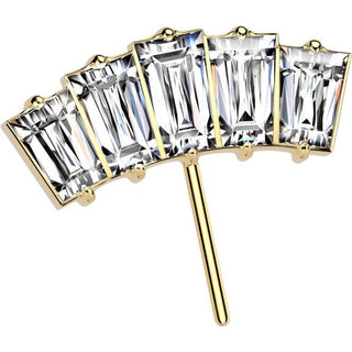 Titanium Top top fan 5 baguette cut zirconia Push-In