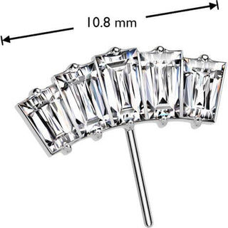 Titanium Top top fan 5 baguette cut zirconia Push-In